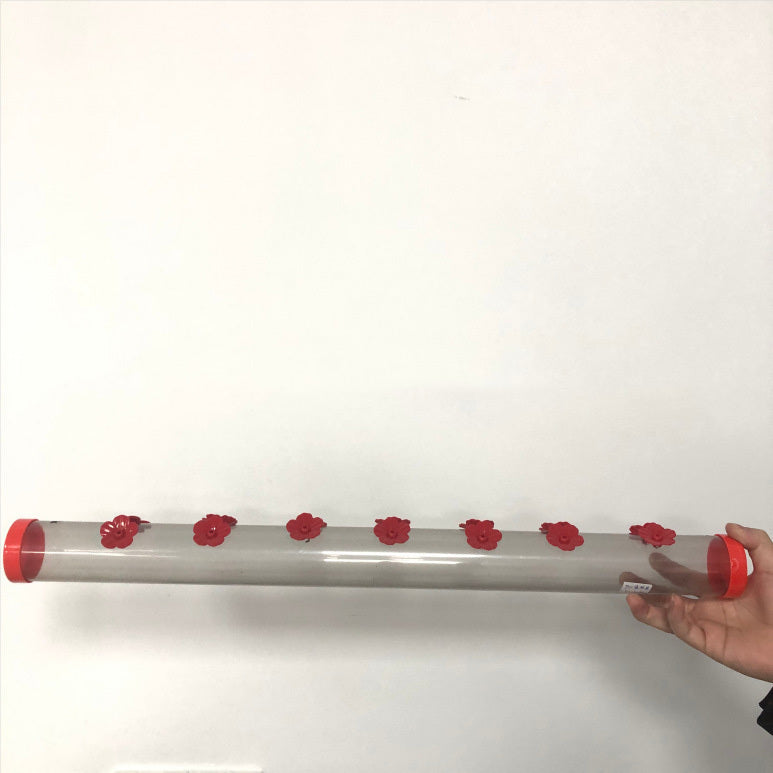 Hanging Long Tube With Flowers Hummingbird Bird Feeder