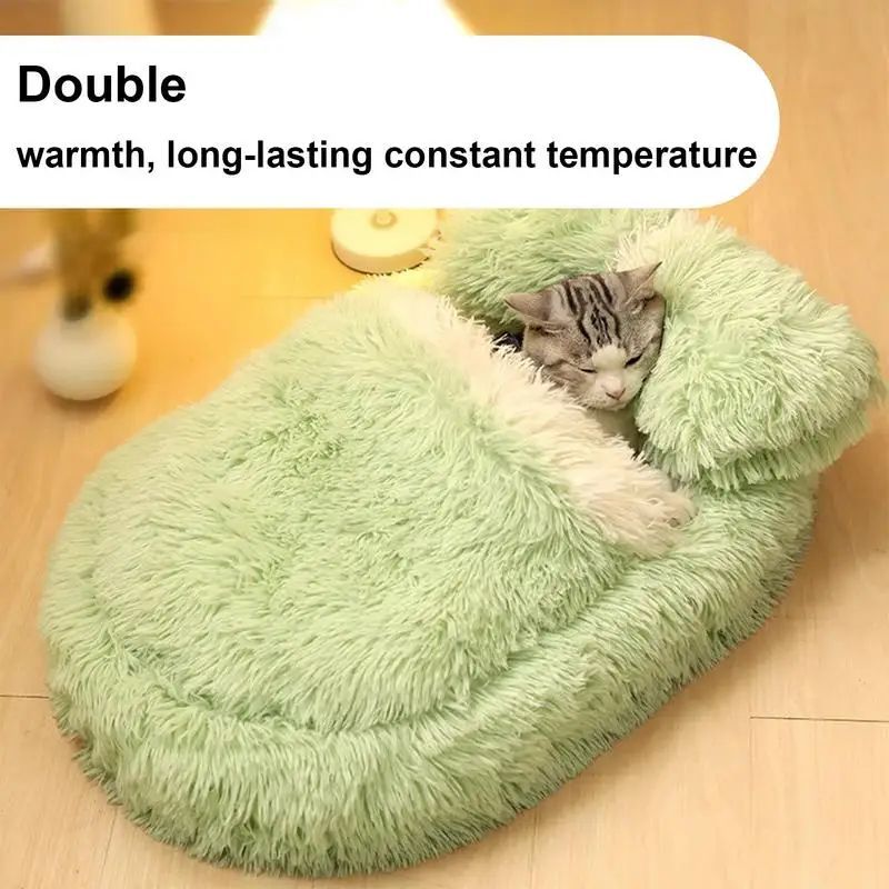 Fluffy Pet Beds Anti-Slip Puppy Nest Cave