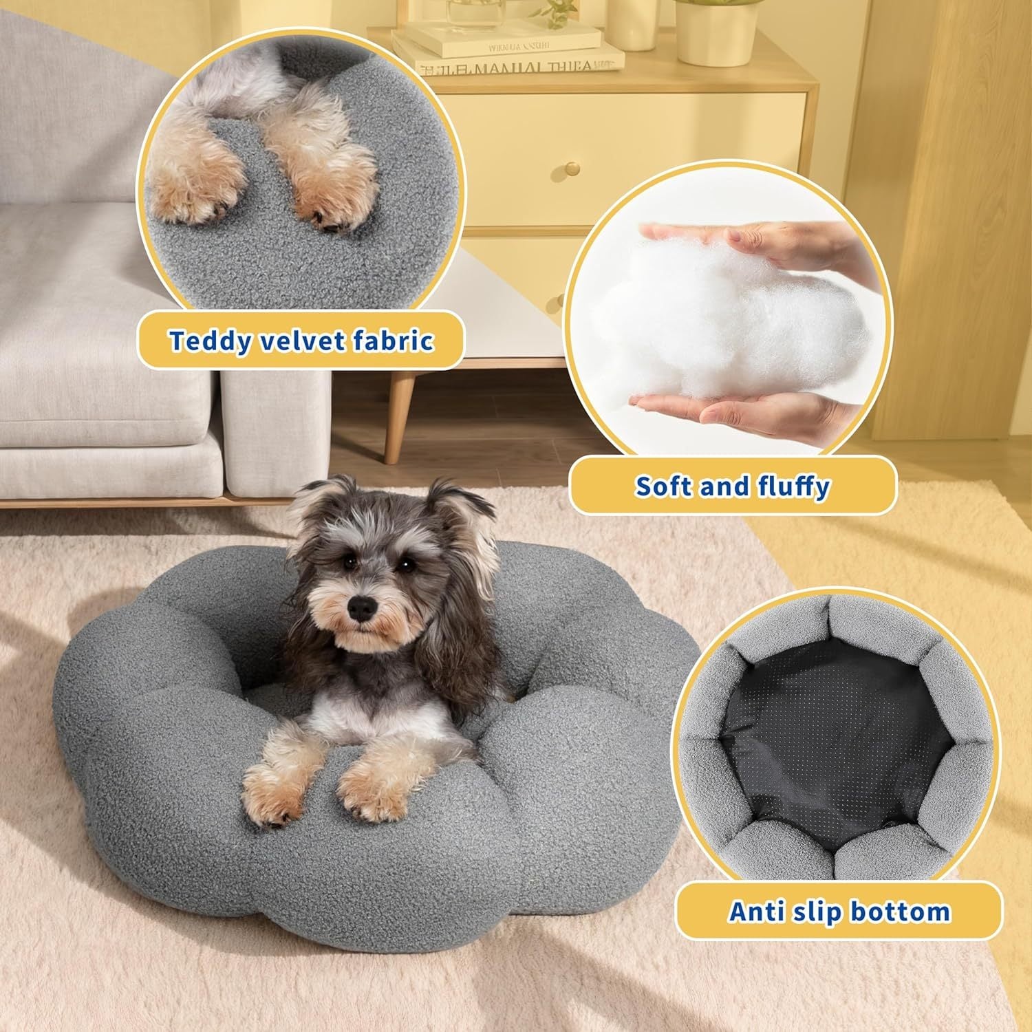 Calming Cat Beds For Indoor Cats Fluffy Flower