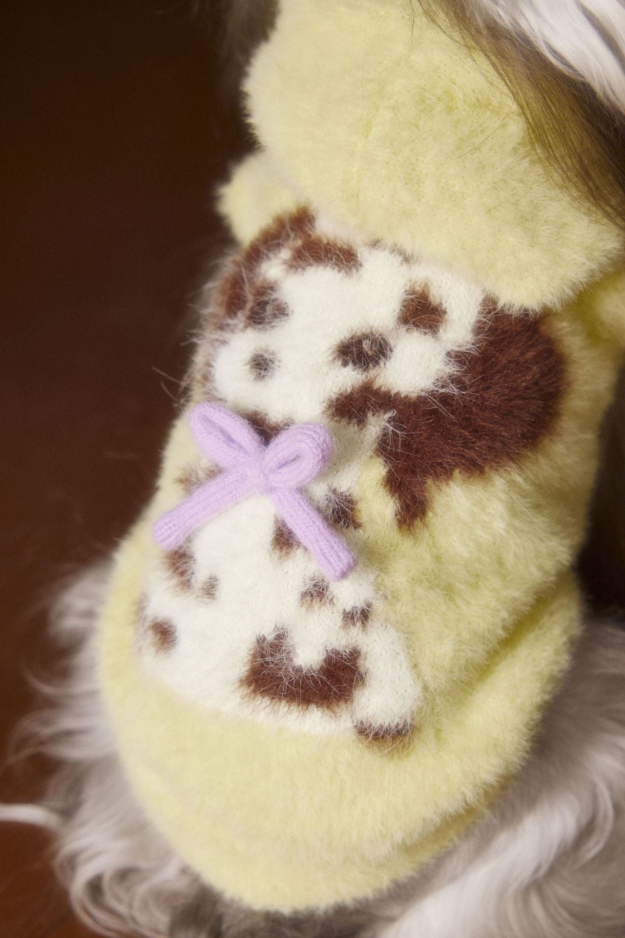 Spotted Dog Hooded Sleeveless Sweater Vest