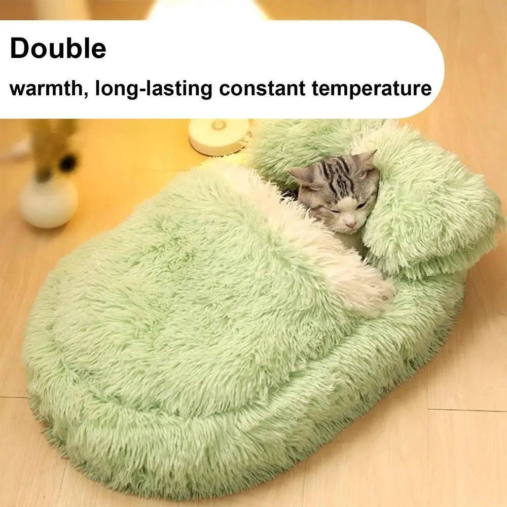 Fluffy Pet Beds Anti-Slip Puppy Nest Cave