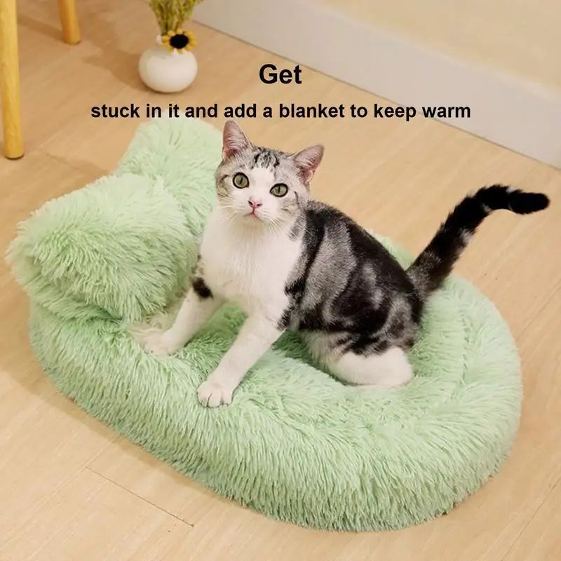 Fluffy Pet Beds Anti-Slip Puppy Nest Cave